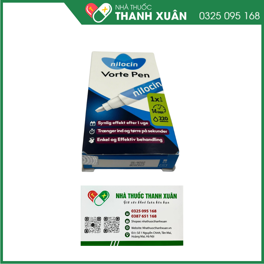 Nilocin Vorte Pen - Điều trị mụn cóc, mụn cơm ở bàn tay, bàn chân, cánh tay và chân